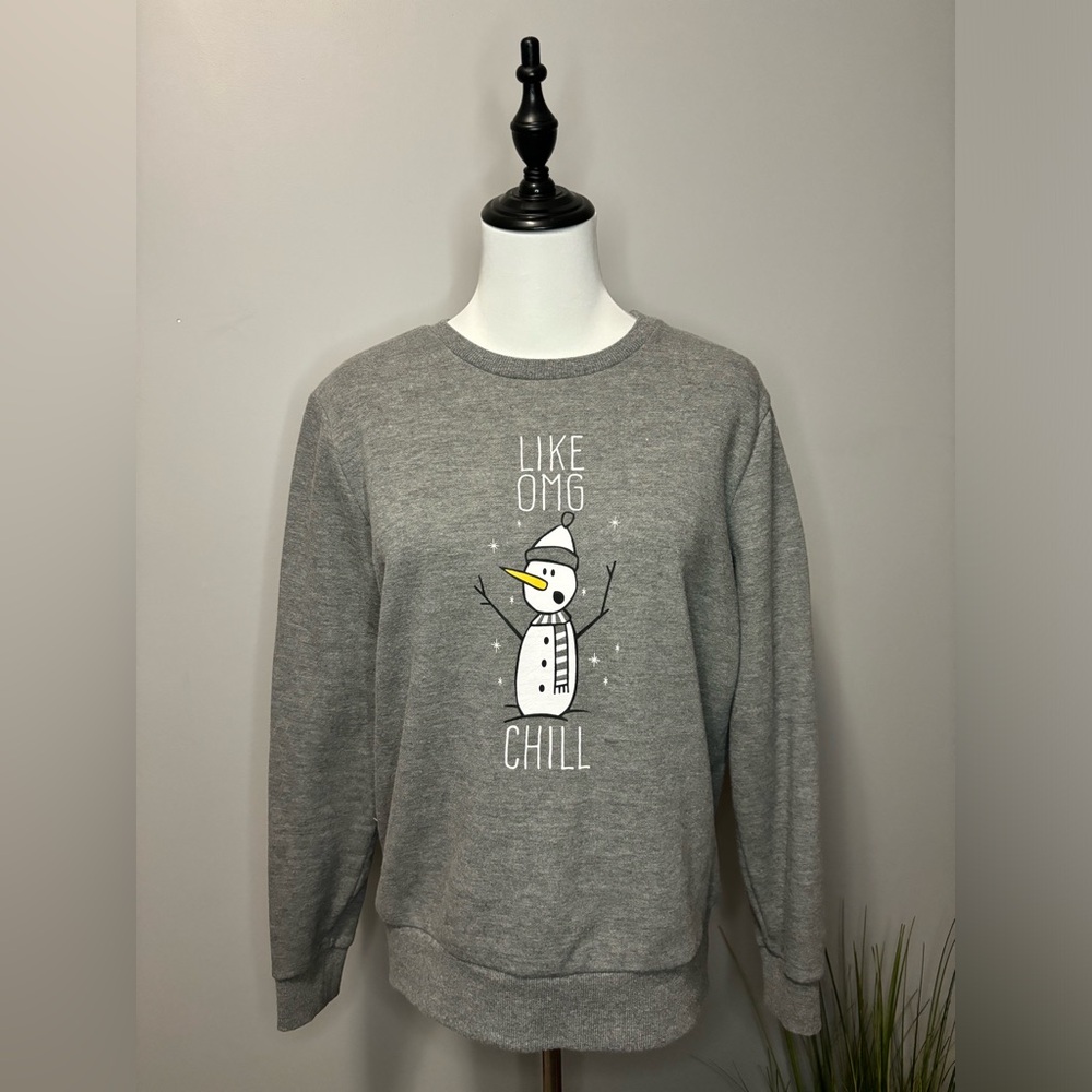 George pull over sweater! Snowman "OMG like chill"